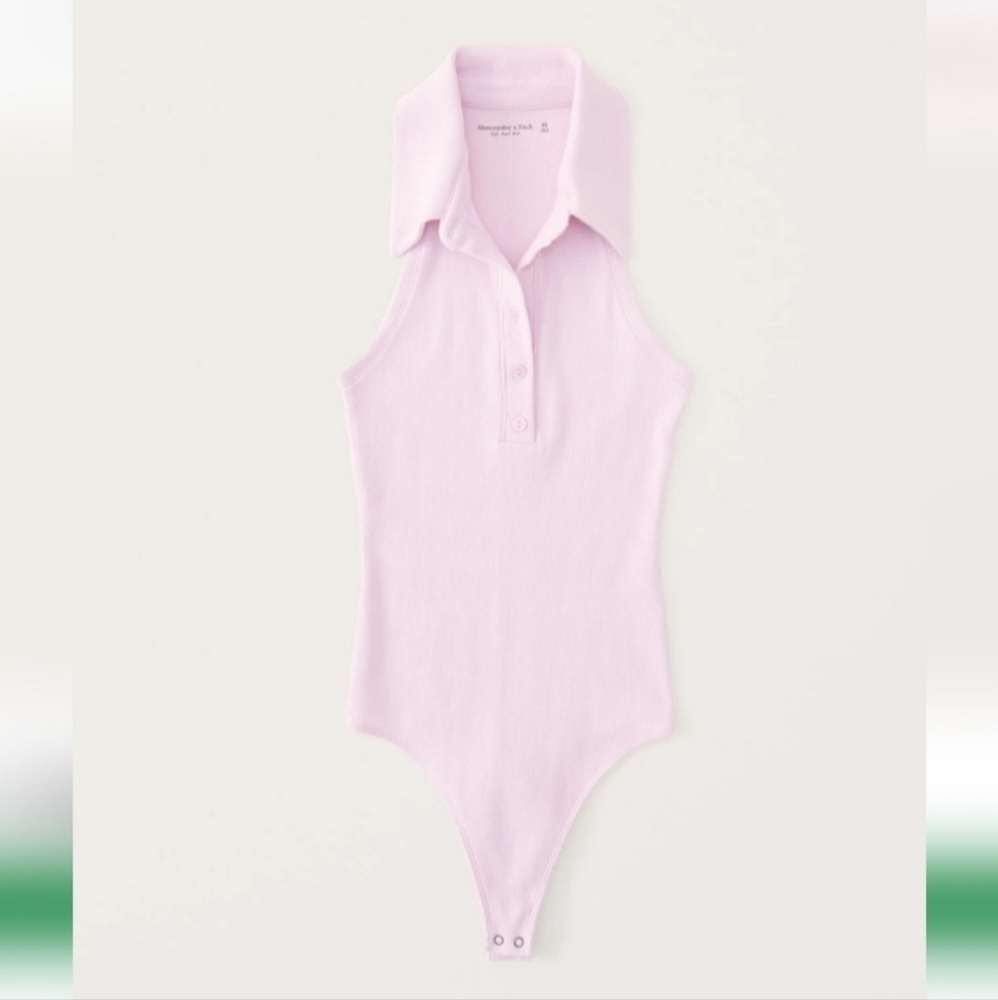 Abercrombie & Fitch Ribbed Polo Bodysuit